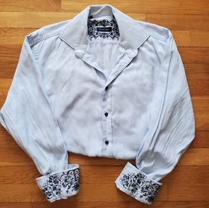 Zagiri Men’s Light Blue Long Sleeve Button Down Shirt Size XXL